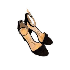 Sam Edelman Women's Black Ankle Strap Suede Sandals Sz 9 Block Heel Casual NWOT
